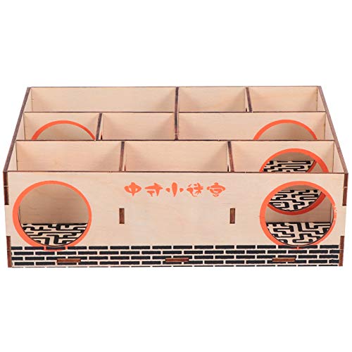 UKCOCO Puzzle-Spielzeug Hamsterfutter Zwerghamster Holzlabyrinthunnel Spielzeug Hamster Labyrinthunnel ?t Lustiges Spielzeug für Gerbil Haustiere 19. 8 cm Hamsterkäfig Groß von UKCOCO