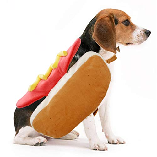 UKCOCO Krippenkostüme Hot Dog Haustier Kostü Kleidung: Hundekatze Hot Dog Cosplay Anzug Lustige Welpen Weihnachten Kostü Bekleidung Essen Stil Haustier Cosplay Outfit ??e von UKCOCO