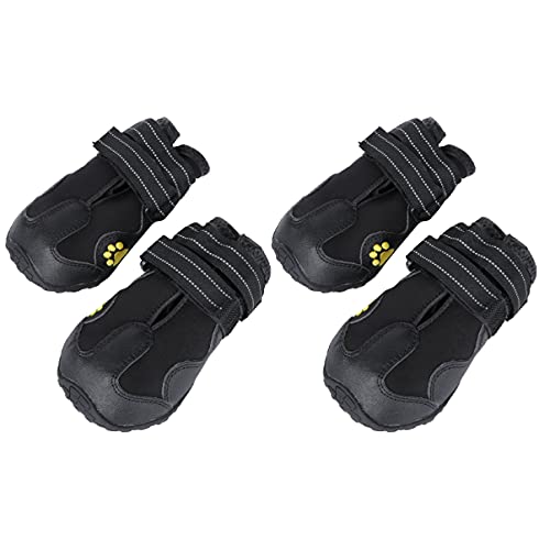 UKCOCO Hundeschuhe Hund Stiefel- 4Pcs Winter Pet Puppy L?ssige Wasserdicht Hund Schuhe Warme Hund Schuhe für Kleine Mittlere Und ?e Hunde Schwarz ??e 5 (Schwarz) von UKCOCO