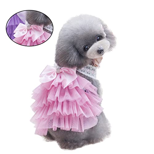 UKCOCO Haustier Hund Kleid Welpen Hochzeitskleid Tutu-Rock Für Hunde Welpenkleidung Katzen Hochzeitskostüm Hund Prinzessin Kleid Mädchen-Outfits Sommerkleid Dünner Schnitt Spitzenkleid von UKCOCO