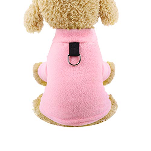 UKCOCO Hundekleidung Hund Weihnachtspyjama Hundekostüme Haustiermantel Hund warme Kleidung Kleider Winterkleidung für Haustiere Hundebekleidung für den Winter Herbst und Winter Leine Rosa von UKCOCO