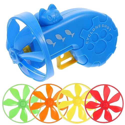 UKCOCO 1 Satz Flying Disc Launcher Spielzeug Bunte Fliegende Propeller Fliegendes Katzenspielzeug Für Wohnungskatzen Interaktives Trainingshundespielzeug Sport Violett Kind von UKCOCO