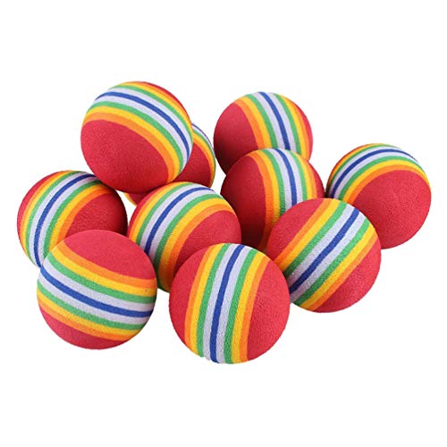 UKCOCO 10st Welpenspielzeug Kauspielzeug Eva Pet Play Spielzeug Bunte Katzenkugel Haustier Weichen Schaumstoffball Eva Regenbogenball Haustier Trainingsball Hündchen Hüpfender Ball von UKCOCO