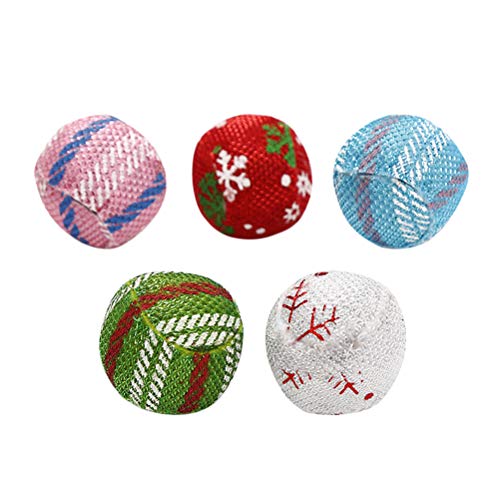 UKCOCO Katzenspielzeug 10 stücke Weihnachten Haustier Katzenspielzeug Patch Ball Spielzeug Kätzchen Teaser Biter für Haustier Katze Kätzchen (zufällige Farbe) von UKCOCO