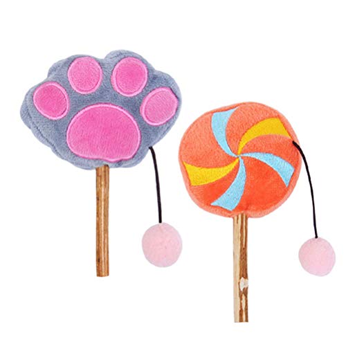 UKCOCO Katzenspielzeug 2 Stück Pet Cat Teaser Lollipop und Cat Paw Shape Flanell Teaser Creative Pet Interactive Toy von UKCOCO