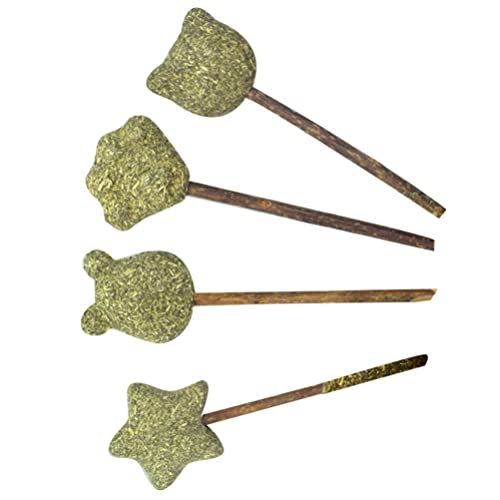 UKCOCO Katzenspielzeug 4PCS Natural Cat Catnip Stick Praktischer Cat Lick Lollipop zur der Verdauung Pet Cat Snack Umweltfreundlicher, gesunder Polygonum- Lollipop für Katzenkätzchen (Cat Claw- Form+ von UKCOCO