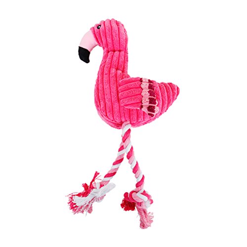 UKCOCO Kauspielzeug für Hunde, Plüsch, Flamingo, Squeak-Form, Spielzeug, Zähne, interaktive Reinigung (Rosa) von UKCOCO