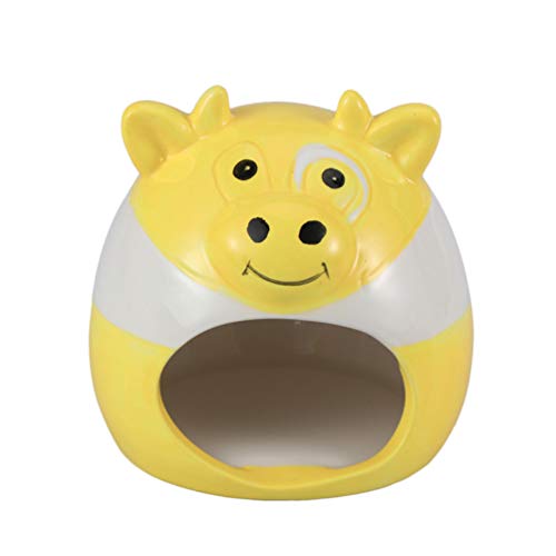 UKCOCO Keramik Pig Cave Hamster Sommer Entzückende Kuh Form Praktische Keramik Schlaf Nest Pet Liefert Nest für Hamster Eichh?rnchen Home Hamster Tier Nest Hamster Guinea von UKCOCO