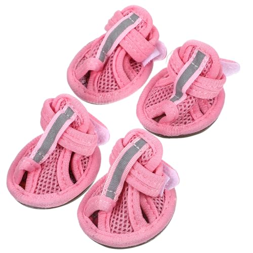 UKCOCO Kleine Hundehuschschuhe- Welpenstiefel Sommer Atmungsaktiven Haustieren Hundestiefel Mesh Sandalen Haustierschuhe Anti- Slip- Turnschuhe mit Verstellbarem Befestigungsgurt für von UKCOCO