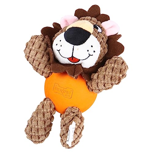 UKCOCO Lion Shape Sounding Toy Hundebiss Spielzeug Pädagogische Spielpuppe Kreatives Haustier Training Spielzeug (Hellbraun) von UKCOCO