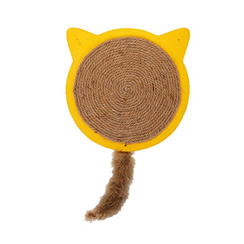 UKCOCO Lustiges Spielzeug 1 Stück Cat Sisal Mat Scratching Board Cat Claw Schleifbrett Kissen Katzenbedarf für Freunde (gelb) von UKCOCO