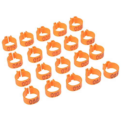 UKCOCO Nymphensittich Tauben Ringe 100Pcs Nummeriert Vogel Bein Bands 10Mm Geflü Bein Ringe Tags Küken Tauben Identifikation Ringe für V? Huhn Wachtel Dove Pigeon Fu? Ringe Orange von UKCOCO