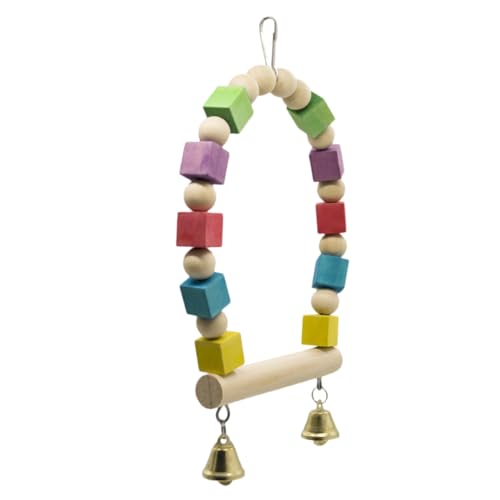 UKCOCO Parrot Swing Spielzeug Aus Holz Für Papageien Hängende Vogel Schaukel Mit Kleinen Glocken Für Käfige Und Garten Stabile Konstruktion Und Ansprechendes Design UKCOCO Parrot Swing Spielzeug Aus Holz Für Papageien Hängende Vogel Schaukel Mit Kleinen Glocken Für Käfige Und Garten Stabile Konstruktion Und Ansprechendes Design von UKCOCO