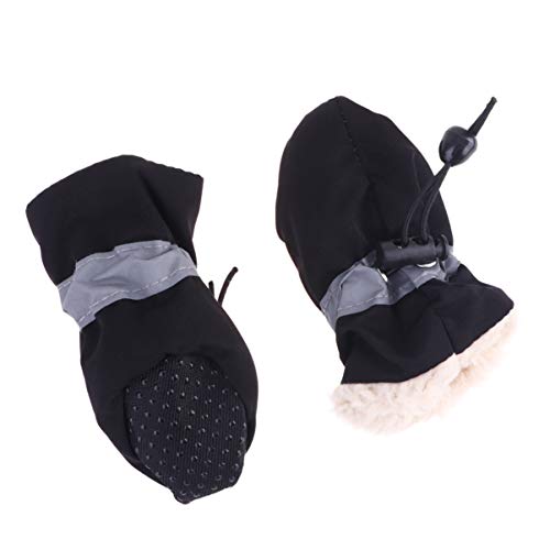 UKCOCO Welpenschuhe Wasserdicht Hundeschuhe Pfotenschutz: 4Pcs Antirutschhundeschuh mit Reflektierenden Band Pet Winter Warme Schneeschuhe für Kleine Mittlere ?er Hund 6 cm × 5 cm von UKCOCO