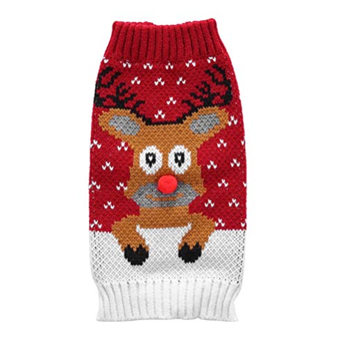UKCOCO Weihnachtskleidung Für Hunde Winterstrickwaren Für Haustiere Weihnachtliche Warme Mäntel Welpen-weihnachtskostüme Weihnachtskatzen-Outfits Hunde-Strick-Hoodies Pullover Mittel von UKCOCO