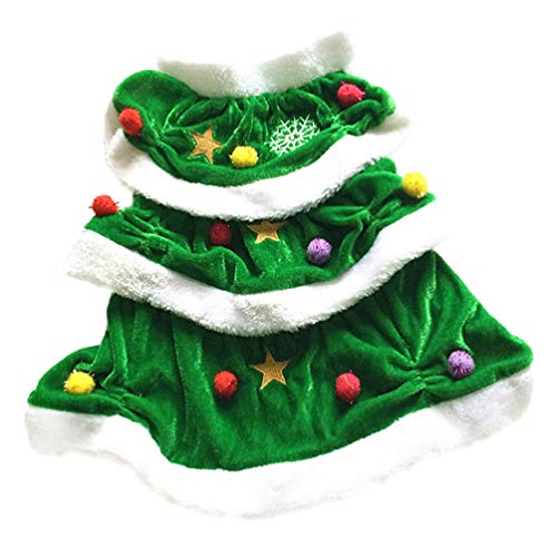 UKCOCO Welpen-weihnachtskostüm Grünes Formelles Kleid Weihnachtsoutfit Für Hunde Weihnachten Hundeumhang Weihnachtskleidung Für Haustiere Weihnachtskätzchenkleidung Der Hund Hundekleidung von UKCOCO