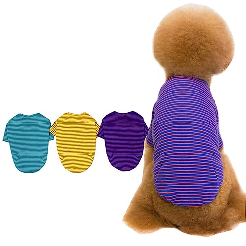 UKCOCO gestreifte hundekleidung Dog Costume hundebekleidung Dog Clothes Hundekleidung für Jogging Hundekleidung für Haustier Hund kleiden Welpe Hemd mit Hundestreifen Violett von UKCOCO