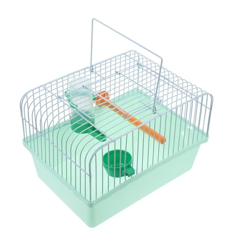 UKCOCO tragbarer Vogelkäfig Vogeltransportbox Käfige Mäusekäfig für Haustiere Futterspender Feeder für draußen Käfigreiniger Taube Käfig für Hamster Kleiner Hamsterkäfig Eisen Light Green von UKCOCO