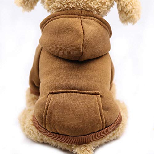 UKKD Hundemantel Haustier Hund Kleidung Für Kleine Hunde Kleidung Warme Kleidung Für Hunde-Mantel-Welpen Outfit Hunde Shirt Für Große Hunde Pullover,Kaffee,L von UKKD