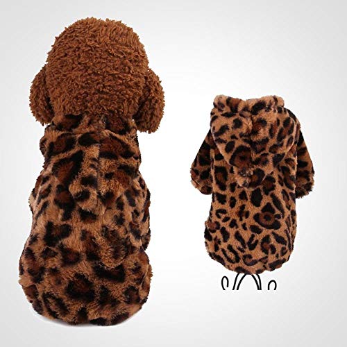 UKKD Hundemantel Leopard Haustier-Hund Kleidet Wärmen Kostüm Nette Karikatur-Kleidung Für Small Medium Hunde-Bekleidung Jacke Xs-XXL,XL von UKKD