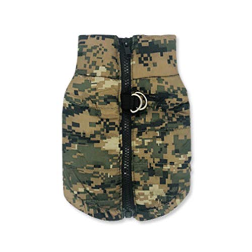 UKKD Hundemantel Wasserdicht Hunde-Bekleidung Winter-Haustier-Jacken-Baumwolle Warm Camouflage-Weste Für Kleine Hunde Welpen Mantel Französisch Bulldog Kleidung Katze-Klage,C,Xs von UKKD