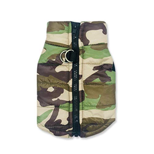 UKKD Hundemantel Wasserdicht Hunde-Bekleidung Winter-Haustier-Jacken-Baumwolle Warm Camouflage-Weste Für Kleine Hunde Welpen Mantel Französisch Bulldog Kleidung Katze-Klage,G,M von UKKD