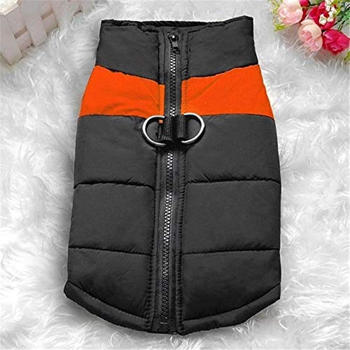 UKKD Hundemantel Winter-Hundekleidung Art Und Weise Verdickt Warmen Baumwollhundemantel wasserdichte Jacke Für Puppy Small Medium Large Hunde Weste,Orange,S von UKKD