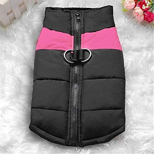 UKKD Hundemantel Winter-Hundekleidung Art Und Weise Verdickt Warmen Baumwollhundemantel wasserdichte Jacke Für Puppy Small Medium Large Hunde Weste,Rosa,M von UKKD