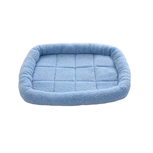 UKKD Hundematte Bolster Pet Hundebett Weiche Cord-Hundeauto-Sitzmatte Waschbare Anti-Rutsch-Matratze Für Große Mittelgroße Hundekatzen-Kennel,Blau,70X60. von UKKD