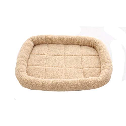 UKKD Hundematte Bolster Pet Hundebett Weiche Cord-Hundeauto-Sitzmatte Waschbare Anti-Rutsch-Matratze Für Große Mittelgroße Hundekatzen-Kennel,Gelb,60X50. von UKKD