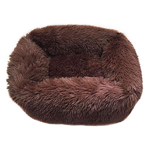 UKKD Hundematte Hundebett Lange Plüsch Solide Farbe Haustierbetten Für Kleine Mittelgroße Haustiere Super Weiche Winter Warme Schlafmatten Für Hunde Katzen,14N,55X45X20 cm. von UKKD