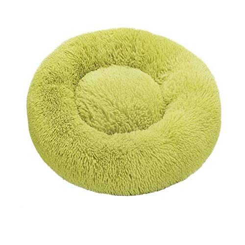 UKKD Hundematte Runde Katze Betten Haus Weiche Lange Plüsch Best Pet Hundebett Für Hunde Korb Pet Products Kissen Katze Bett Katze Matte Tiere,Gras-Grün,60 cm von UKKD