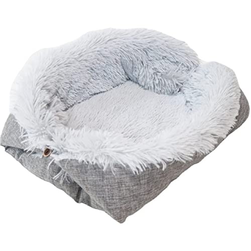 UKKO Haustierbett Haustier Katze Matte Kissenbett Für Katzen Kätzchen Welpen Weiche Plüsch Gemütliche Katze Nest Haustier Bettdecke Kleine Hunde Liefert Winter Warme Liege-Gray,61X51Cm von UKKO