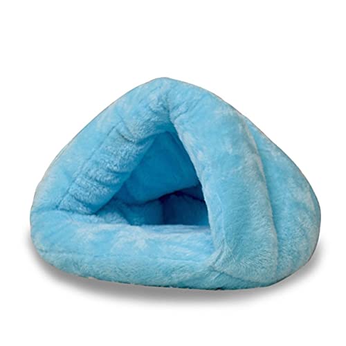 UKKO Haustierbett Haustierbett Für Katzen Hunde Weiche Nest Kennel Bett Höhle Haus Schlafsack Matte Pad Zelt Haustiere Winter Warme Gemütliche Betten-Blue,for Pets Below 2.5Kg von UKKO