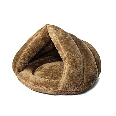 UKKO Haustierbett Haustierbett Für Katzen Hunde Weiche Nest Kennel Bett Höhle Haus Schlafsack Matte Pad Zelt Haustiere Winter Warme Gemütliche Betten-Brown,for Pets Below 2.5Kg von UKKO