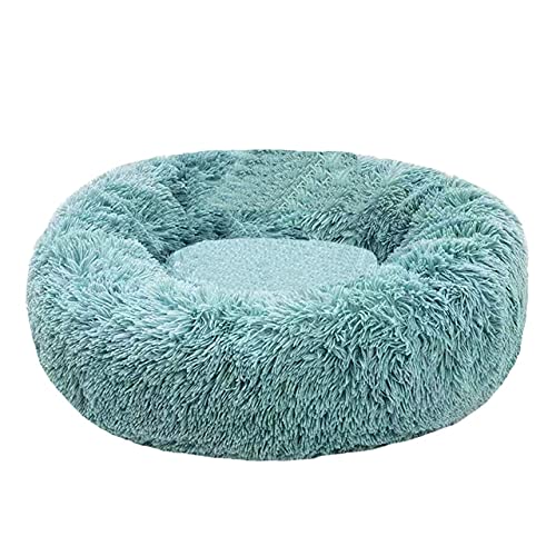 UKKO Haustierbett Runder Hundebett Lange Plüsch Haustierbetten Für Kleine Mittelgroße Haustiere Puppenmatte Kennel Couch Für Hunde Katzenkorb-Blue,40Cm Diameter Small von UKKO