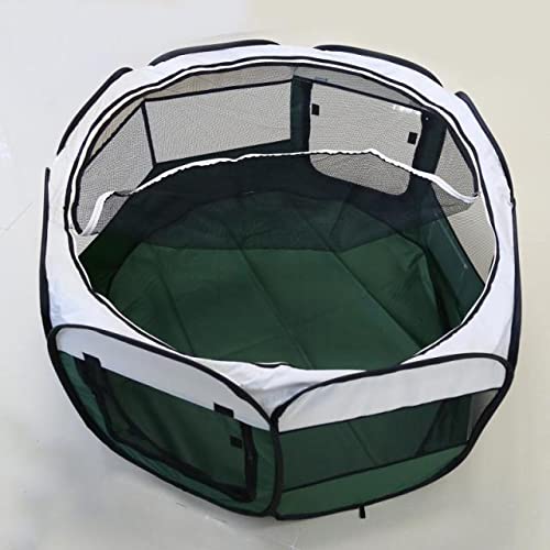 UKKO Haustierbox Hundehaus Tragbare Klapptier Zelt Achteckige Käfig Für Katze Zelt Laufstall Easy Operation Zaun Outdoor-Welpen-Kennel-Green,125 X 125 X 61Cm,China von UKKO