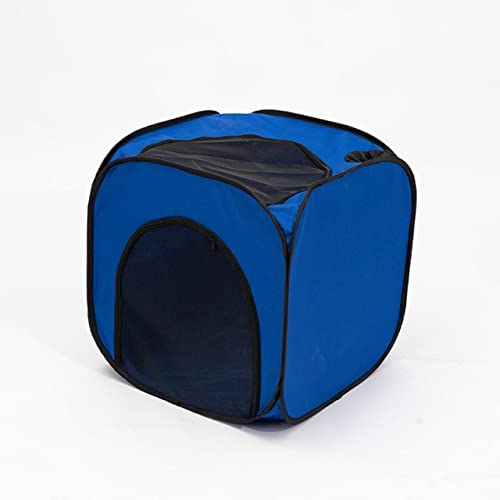 UKKO Haustierbox Tragbare Multifunktionsbelüftungstierhaar-Trocknungskasten Katze Hundewanne Trocknen Zelt Faltbare Outdoor-Tragbares Zelt-Square Blue,45 * 30 * 40Cm von UKKO