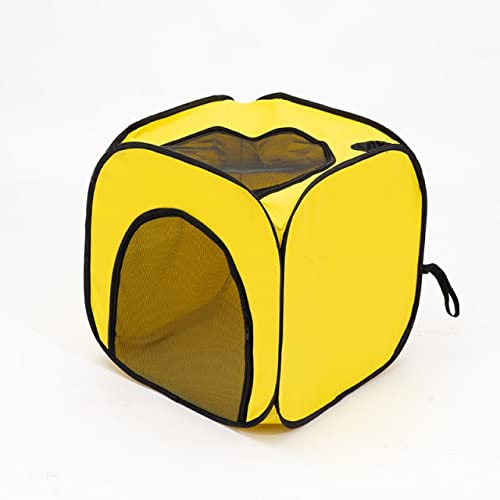 UKKO Haustierbox Tragbare Multifunktionsbelüftungstierhaar-Trocknungskasten Katze Hundewanne Trocknen Zelt Faltbare Outdoor-Tragbares Zelt-Square Yellow,45 * 30 * 40Cm von UKKO