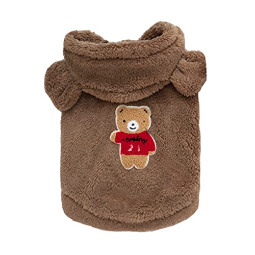 UKKO Hundedecke Fleece Hund Hoodie Winter Pet Hundekleidung Für Hunde Mantel Jacke Weiche Ropa Perro Französisch Bulldoggen Kleidung Für Hunde Haustiere-Brown,S von UKKO