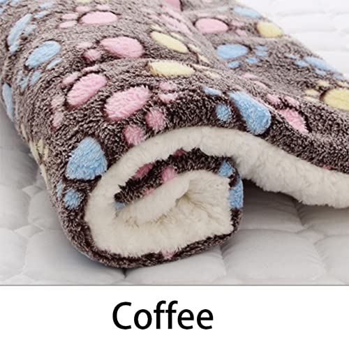 UKKO Hundedecke Haustier Schlafmatte Katze Bett Hundebett Verdickte Haustier Weiche Wolle Matte Decke Matratze Haushalt Tragbare Waschbare Warme Teppich-Coffee,69X52Cm von UKKO