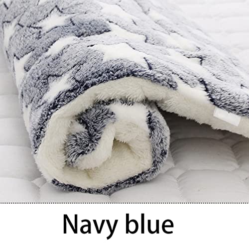 UKKO Hundedecke Haustier Schlafmatte Katze Bett Hundebett Verdickte Haustier Weiche Wolle Matte Decke Matratze Haushalt Tragbare Waschbare Warme Teppich-Navy Blue,61X41Cm von UKKO