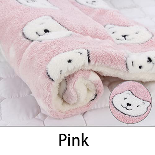 UKKO Hundedecke Haustier Schlafmatte Katze Bett Hundebett Verdickte Haustier Weiche Wolle Matte Decke Matratze Haushalt Tragbare Waschbare Warme Teppich-Pink,32X25Cm von UKKO