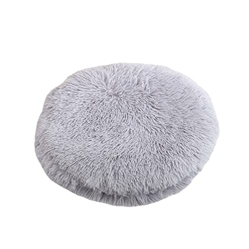 UKKO Hundedecke Runde Haustierhund Matratze Plüsch Flaumige Haustiermatte Katze Bettdecke Matte Geeignet Für Kleine, Mittlere Und Große Hunde Und Katzen-Light Gray,Diameter 40 cm von UKKO