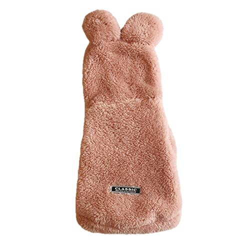 UKKO Hundekleidung Fleece Hund Hoodie Winter Haustier Hund Kleidung Hund Mantel Weiche Französische Bulldogge Kleidung Hund Haustier Kleidung-Pink,L von UKKO