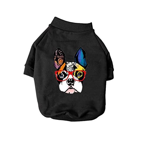 UKKO Hundekleidung Haustier Hund Kleidung Reiner Baumwolle Sport Outdoor Jumpsuit Chihuahua Mops Pet Hund Kleidung Französische Bulldogge Welpen Kleidung-Black Two,M von UKKO