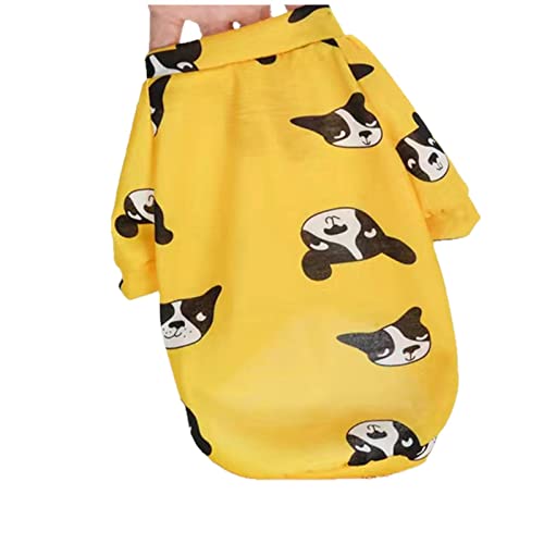 UKKO Hundekleidung Haustier Katze Und Hundekleidung Kleine Hundekatze Frühlingskleidung Netter Druck Mantel Haustier Kleidung Sweatshirt-Dog Yellow,M von UKKO