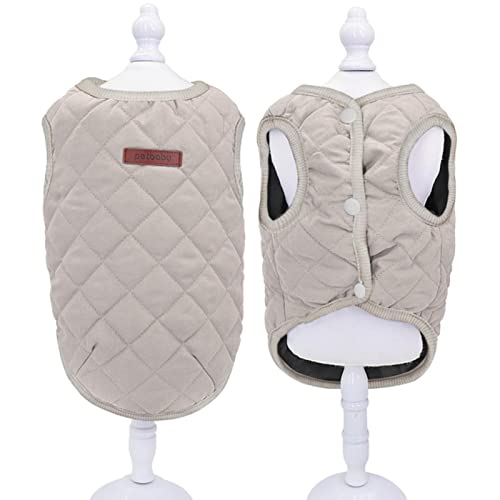 UKKO Hundekleidung Hundejacke Weste Winterkleidung Pet Puppy Mantel Kleine Und Mittlere Hund Yorkie Kleidung-Gray,S von UKKO