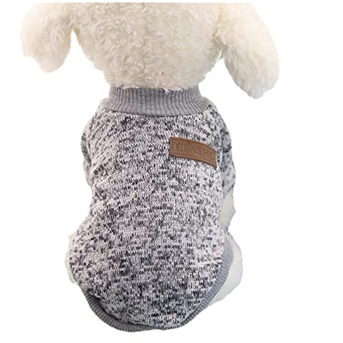 UKKO Hundekleidung Hundekleidung Für Kleine Hunde Weiche Haustierhund-Pullover-Kleidung Für Hund Winter Chihuahua-Kleidung Klassisches Haustier-Outfit-Grey,XL von UKKO