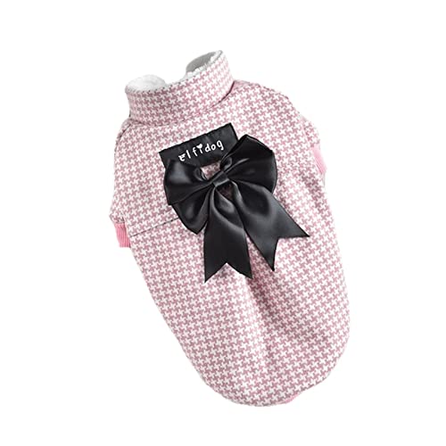 UKKO Hundekleidung Hundekleidung Kleine Hunde Big Black Bow Luxus Haustier Kleid Jacke Anzug Herbst- Und Winterkatze Zubehör-Pink,XL von UKKO